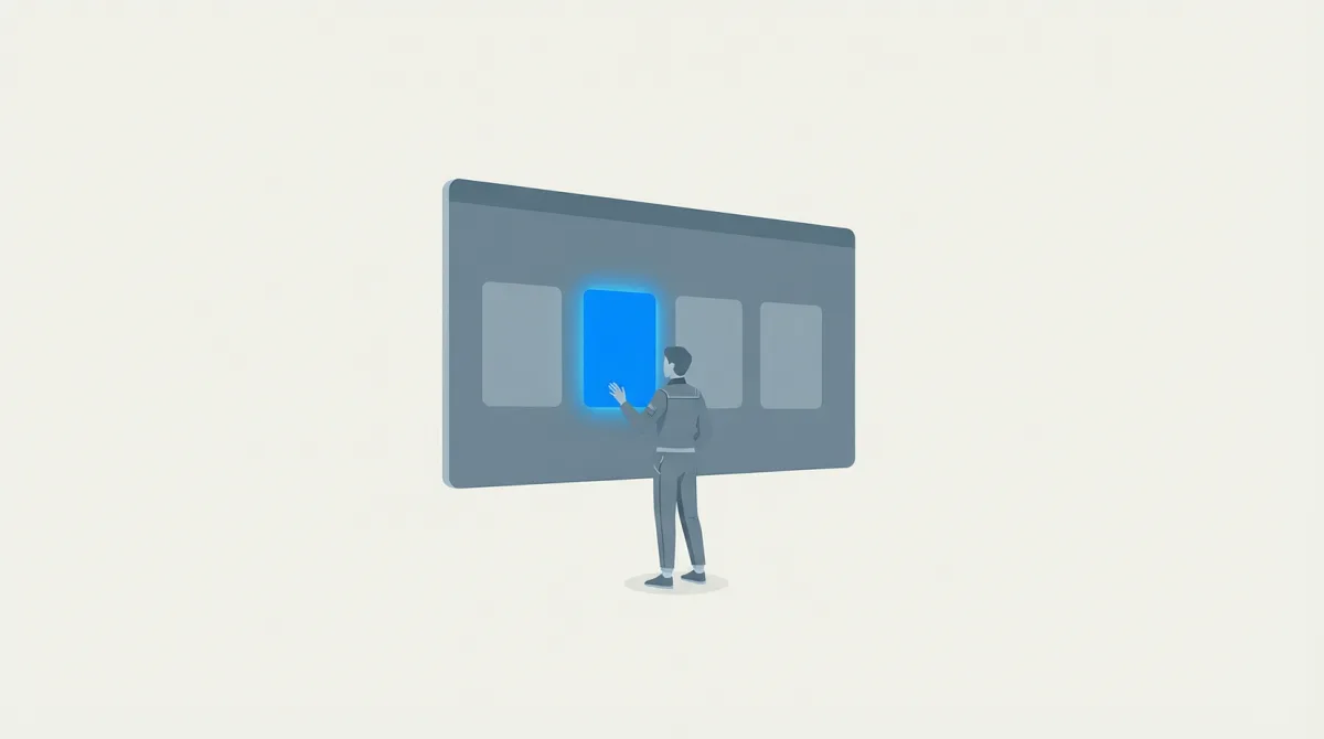 Person choosing between answer options on a help desk simulator training screen